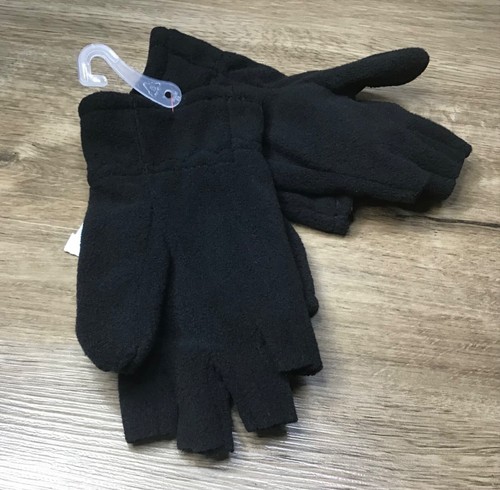 Boys' Classic Basic Half-Finger Flip Gloves/Mittens Cat & Jack Black size 8-16 - Picture 3 of 3