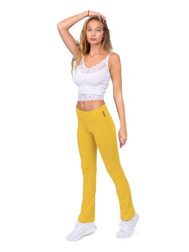 G-Style USA Damen lässig hohe Fold Over Waist Flare Bottom Yoga Hose 8150 - Bild 31 von 66