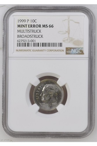 1999 P 10C ERROR NGC UNC MS66, MULTISTRUCK, BROADSTRUCK, See Photos. Our T6490 - Picture 7 of 16