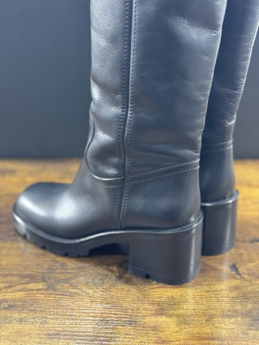 Strategy Boot Women A5471 Black Leather Luxury Biker Boot Woman 38 - Picture 3 of 6