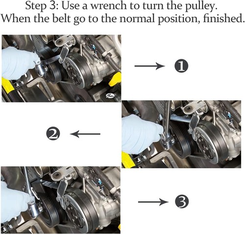 Herramienta de instalación de correa elástica 91031 motor, compatible con Subaru negro - Imagen 4 de 7