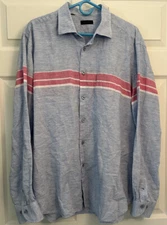 Saks Fifth Avenue Men’s Linen Blend Button Up Long Sleeve Shirt 3XL