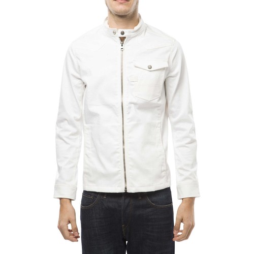 Cappotto Maglietta Nuova con Etichette G-Star Raw A Crotch Bianco Rochester Denim Cerniera M L - Foto 4 di 4