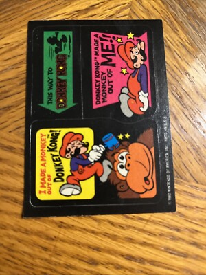 Donkey Kong Mario 1982 Video Game Arcade Sticker Card I Made A Monkey Nintendo
