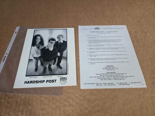 Hardship Post Promo Press Kit "Somebody Spoke" 1995 fast neuwertig - Canadian Alt. Rock