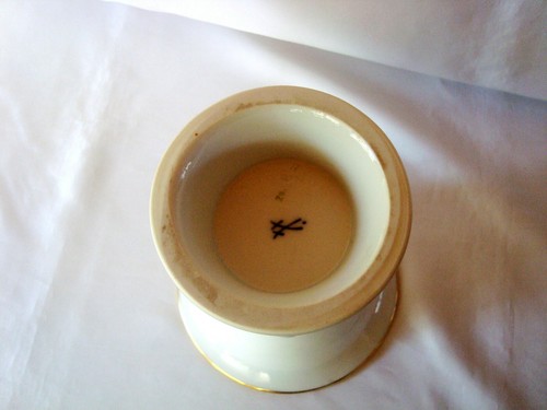 Meissen Porzellan Vase Blumen Gold Dekor 1.Wahl Prunkvase Trichter Vase / BY 254 - Bild 5 von 5