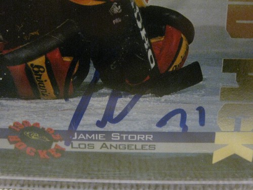 Tarjeta de hockey autografiada por Jamie Storr novato de ligas menores 1994 clásica #7 CHL como nueva - Imagen 2 de 3