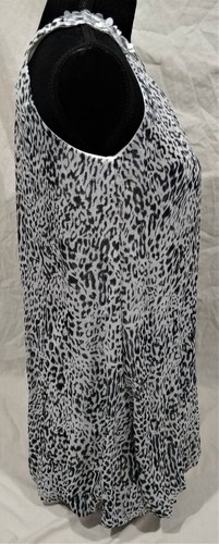 Pinky Ruffly Tank/Tunic Dress--Sequins/Bubble Hem/Animal Print--Black/White--12 - Picture 4 of 7