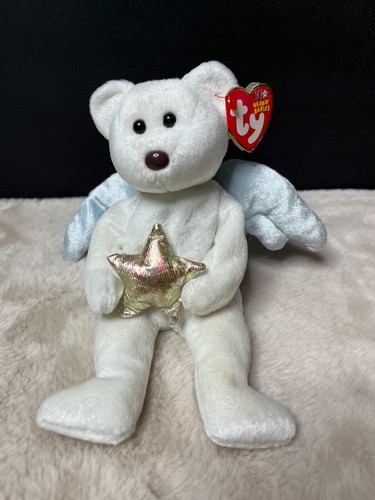TY Beanie Baby - STAR the Angel Bear Holding Gold Star 8.5 inch