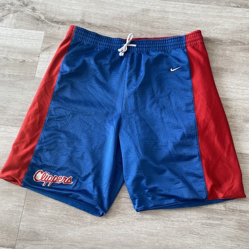 Vintage LA Clippers NBA Nike Team Basketball Shorts Sz XL Reversible Red Blue - Picture 7 of 10