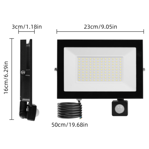LED FLOODLIGHT OUTDOOR SECURITY LIGHT FLOOD GARDEN MOTION SENSOR PIR LIGHTS LAMP - Picture 17 of 26