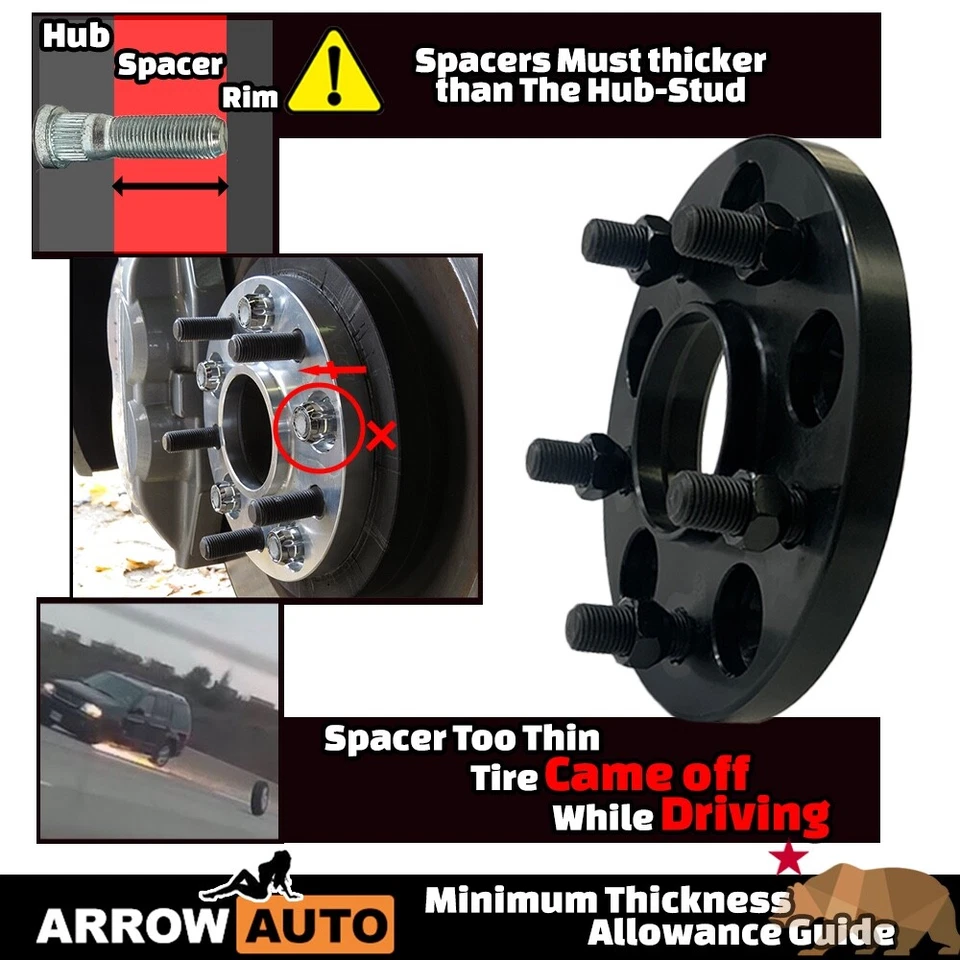 4x 15mm 5x120mm Hub Centric Adapter Spacer Fit Regal/CTS/Camaro/Impala/Malibu — 第 4/4 张图片