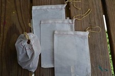 5"x7" Cotton Single Drawstring Muslin Bags Natural Color 
