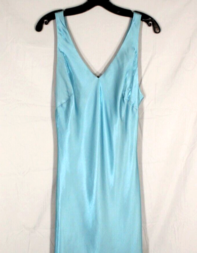 KM COLLECTIONS Milla Bell AQUA Shimmer Satin SLIP DRESS PARTY COCKTAILKLEID 10