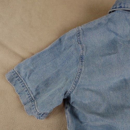 Combinaison Everlane femme 6 bleu zippé devant manches courtes ceinturée denim rétro décontracté - Photo 22/23