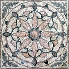 Floral Pattern Motif Pool Garden Home Decor Marble Mosaic