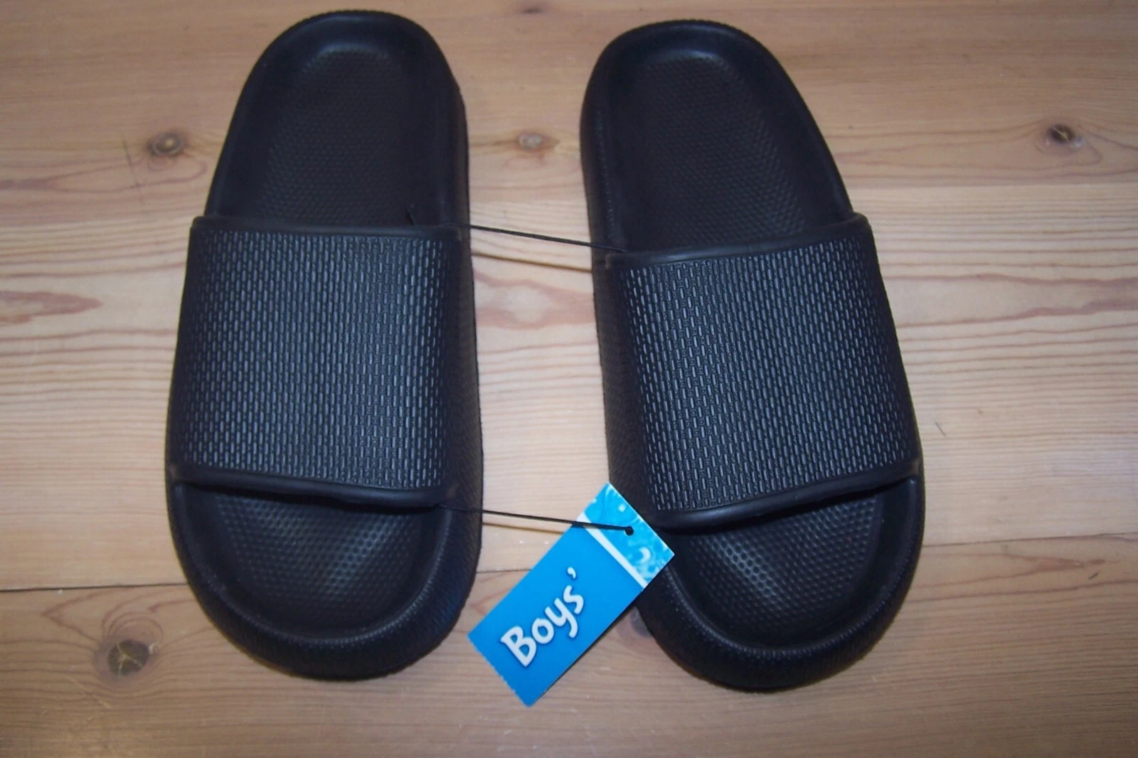 REEBOK SANDALI SCIVOLO DA SPIAGGIA PISCINA IN GOMMA LEGGERA NERI TG LG 2 3 NUOVI CON ETICHETTE