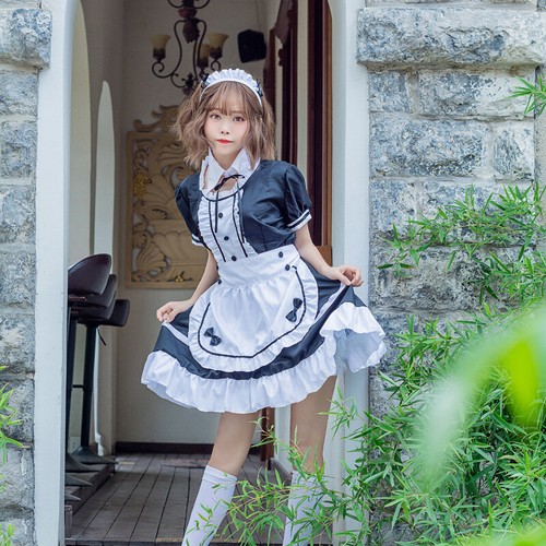 Conjunto Uniforme de Camarera Talla Grande Cos I1 Mujer Criada Francesa Vestido Elegante Disfraz - Imagen 6 de 11