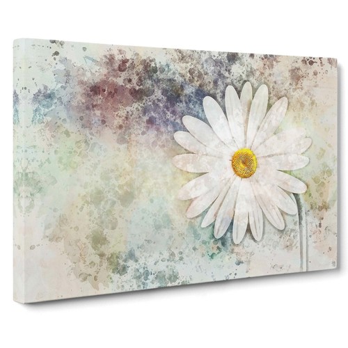 Beautiful White Daisy In Abstract Flowers Floral Canvas Wall Art Print Framed - Picture 2 of 7