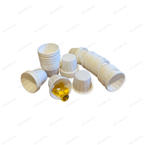 DISPOSABLE WAXED Lined Paper Pots Medicine Tablet Pills 28ml Tight Rolled Rim - Picture 7 of 22