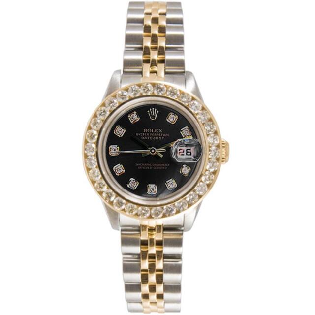 Rolex Lady Datejust Model 69173 with Black Diamond Dial & 2ct Diamond Bezel | eBay