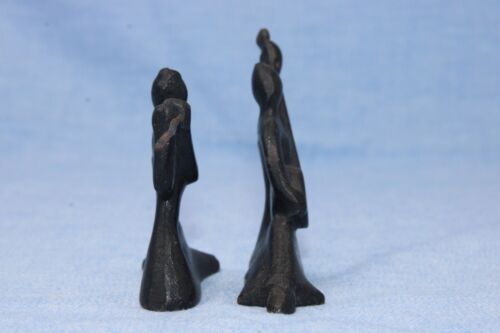 PAR de figuras abstractas de músicas de hierro fundido de colección, 2"-2,5" de alto en muy buen estado - Imagen 3 de 7
