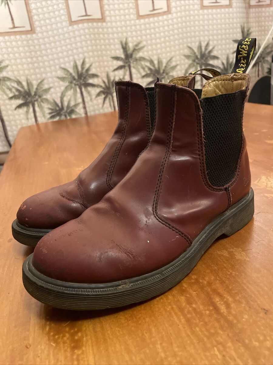 DR MARTENS 2976 Oxblood Leather CHELSEA Ankle BOOTS Pull On Mens 6 Womens 7