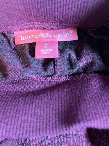 Woman Within S Purple Floral Print Elastic Waist Leggings - Picture 4 of 4