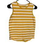 Old Navy Stripe Tank Top Knit Sleeveless Yellow White Casual Kids Size L 10 / 12