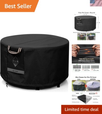 Waterproof 48'' Round Fire Pit Cover: Durable, Fade Resistant Protection
