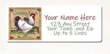 Primitive Country Fresh Eggs Chicken Hen Personalized Return Address Labels
