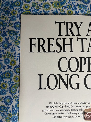 Vintage 1998 Copenhagen Long Cut Print Ad Fresh Cope Smokeless - Picture 4 of 7