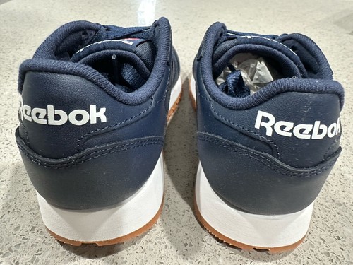 NUEVO - Reebok Clásico Cuero Correr Azul/Blanco/Goma. Unisex Talla 3.5 Hombre 5 Mujer - Imagen 3 de 11