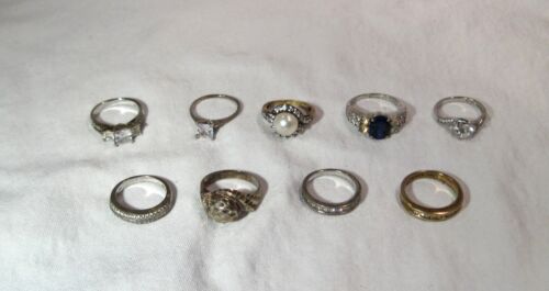 Vintage Sterling Silver Ladies Rings - Lot of 9 -… - image 1