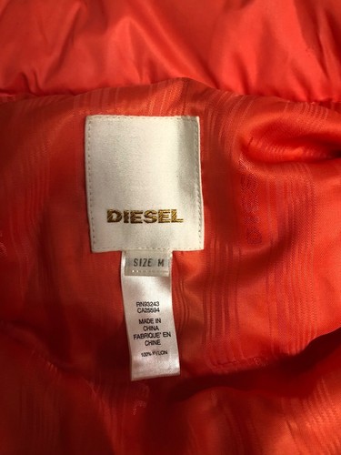 DIESEL AMAZING WOMEN'S MELLON PINK QUILTED PUFFER ZIP FRONT VEST SIZE M - Picture 2 of 11
