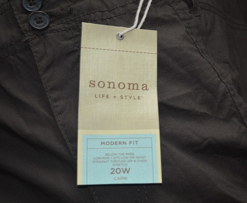 Sonoma Modern Fit Capri 20W Womens Brown NWT - Picture 5 of 7