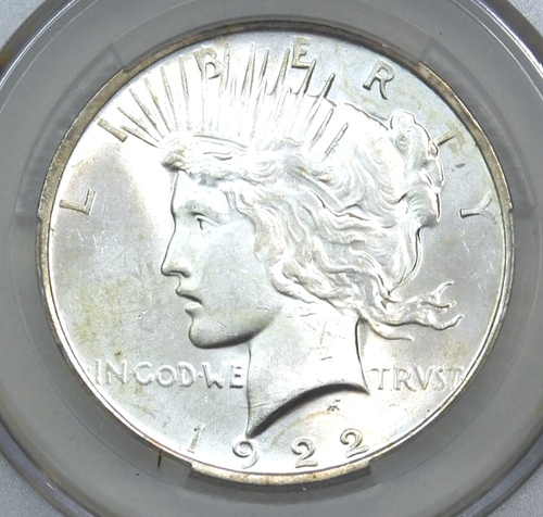 Dólar de la Paz 1922 CACG MS64 CAC blanco escarchado PQ recién graduado nuevo soporte #H51K - Imagen 2 de 4
