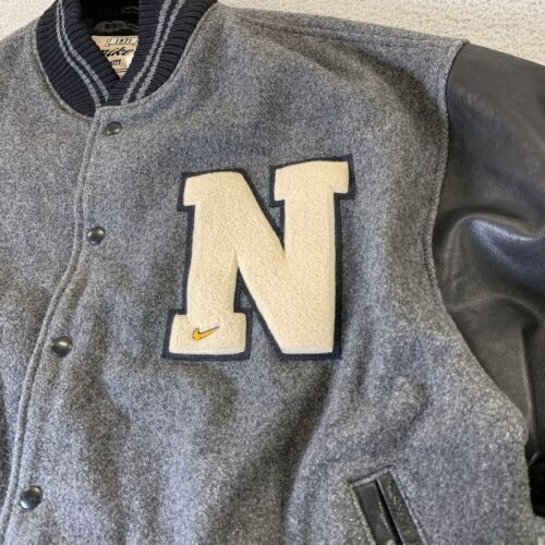 Nike Varsity Giacca Uomo 2XL Classe 00 Letterman Lana Pelle Made in USA Vintage Y2K - Foto 4 di 16