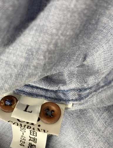 C.P. company linen shirt Vintage Men’s Size L Blue - Picture 9 of 12