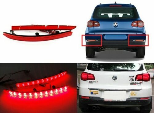 Red Len Rear Bumper Reflector LED Tail Stop Brake Light For Volkswagen 5N Tiguan - Picture 8 of 11