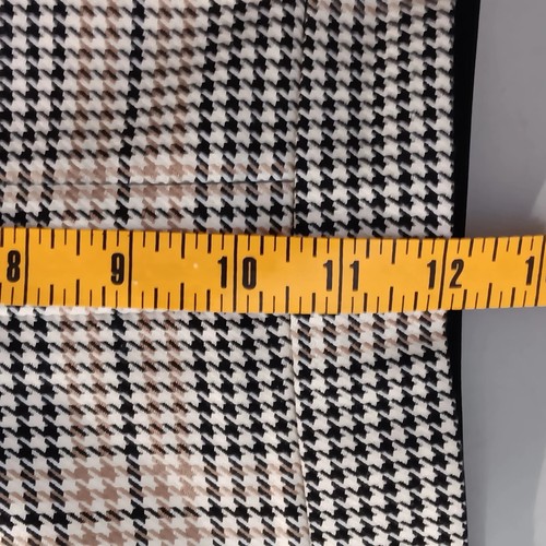 H and M Womens Herringbone Plaid Stretch High Rise Crop Pants Tan Black Size 16 - Picture 7 of 11