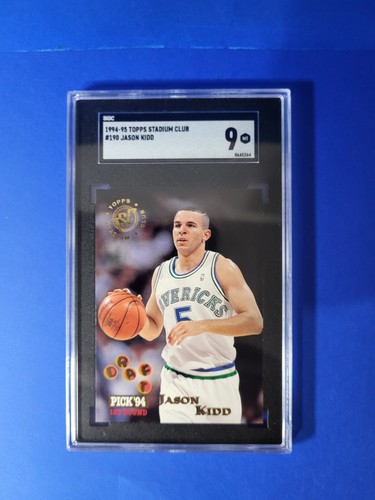 1994-95 Topps Stadium Club Rookie #190 Jason Kidd (RC) Dallas Mavericks SGC 9 - Picture 2 of 3