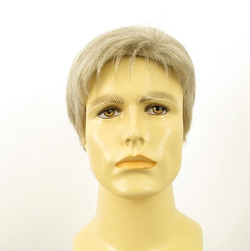  Short Wig For Men Natural Hair White And Grey Ref FRANCOIS 51 - Picture 1 of 8