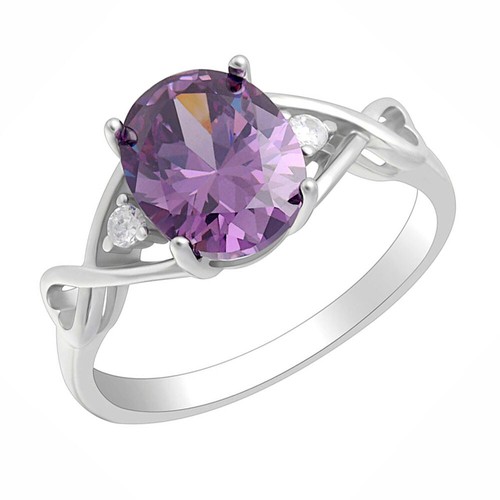 Birthstone Engagement Ring for Women by Ginger Lyne Sterling Silver Cubic Zir... - Picture 40 of 70