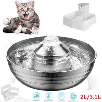 TUORUI 3.1L 2L Trinkbrunnen Haustier Automatisch Wasserspender Katzen Hunde mit Filter
