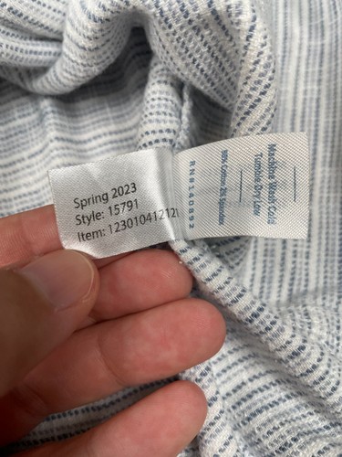 Marine Layer Shirt Mens M L Button Down Stretch Selvage Blue Mini Stripe Beach - Picture 5 of 7