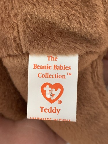 RARE VINTAGE TY Beanie Baby 1995 "Teddy The Brown Bear" 4050 ERROR 1993 Tush Tag - Bild 6 von 7