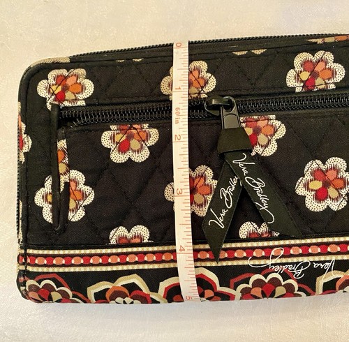Vera Bradley Bag & Matching Wallet Black/Red Quilted Retired Fall 2009 Pattern - Picture 9 of 12