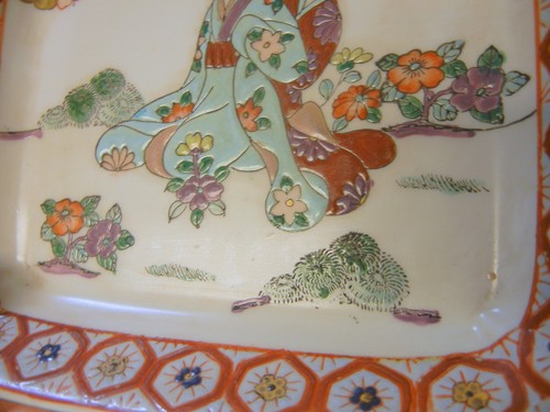 Antiguo plato de porcelana china Da Qing Qianlong Nian Zhi gran plato de la dinastía Qing - Imagen 7 de 8
