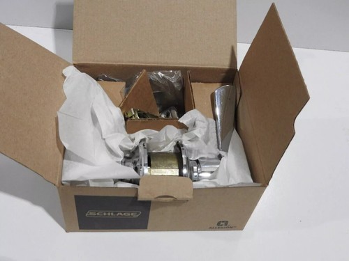 DOOR HANDLE - Keyed Entry Lock by SCHLAGE - F51A MER 625 Lever - Bright Chrome - Picture 5 of 10